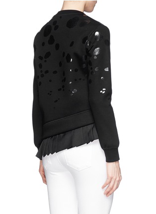 Back View - Click To Enlarge - NEIL BARRETT - Pleat hem leopard print sweatshirt