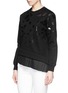 Front View - Click To Enlarge - NEIL BARRETT - Pleat hem leopard print sweatshirt