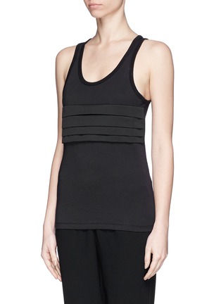 Front View - Click To Enlarge - NEIL BARRETT - Pleat band jersey tank top