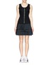 Main View - Click To Enlarge - NEIL BARRETT - Pleat skirt bonded jersey trapeze dress