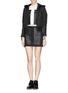 Figure View - Click To Enlarge - ALEXANDER WANG - Matte coated patch twill skirt