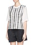 Front View - Click To Enlarge - 3.1 PHILLIP LIM - Silk chiffon sleeve sketch stripe top