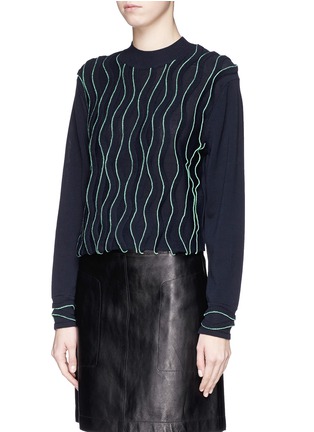 Front View - Click To Enlarge - 3.1 PHILLIP LIM - 3D wavy cotton knit sweater
