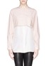 Main View - Click To Enlarge - 3.1 PHILLIP LIM - Collarless layer silk-cotton combo shirt