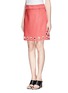 Front View - Click To Enlarge - 3.1 PHILLIP LIM - Eyelet cutout hem twill skirt