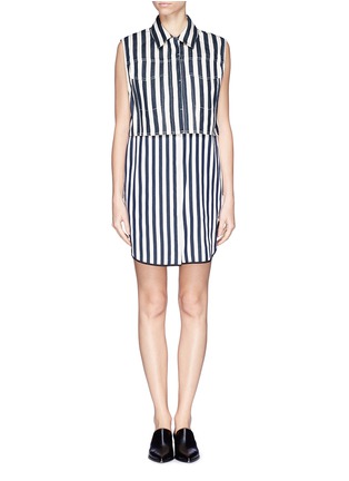 Detail View - Click To Enlarge - 3.1 PHILLIP LIM - Cropped vest stripe twill dress