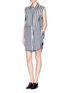 Figure View - Click To Enlarge - 3.1 PHILLIP LIM - Cropped vest stripe twill dress