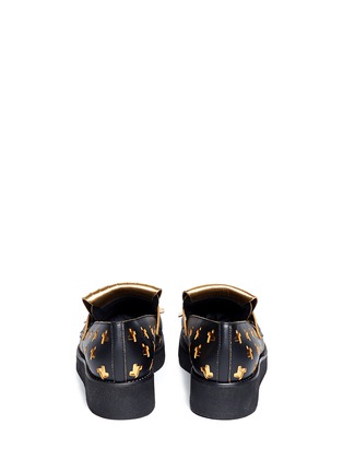 Back View - Click To Enlarge - MARNI - Cut-out leather loafers