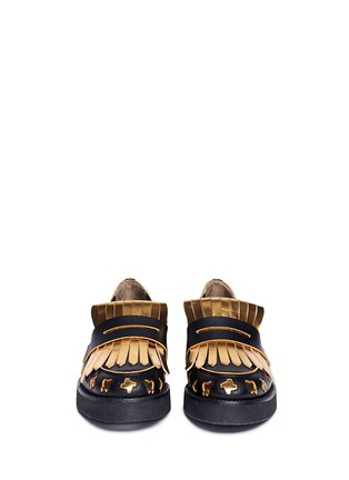 Figure View - Click To Enlarge - MARNI - Cut-out leather loafers