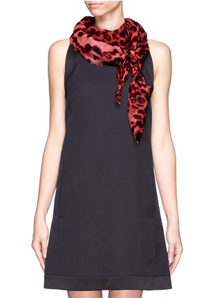 Figure View - Click To Enlarge - ALEXANDER MCQUEEN - Leopard and skull print scarf