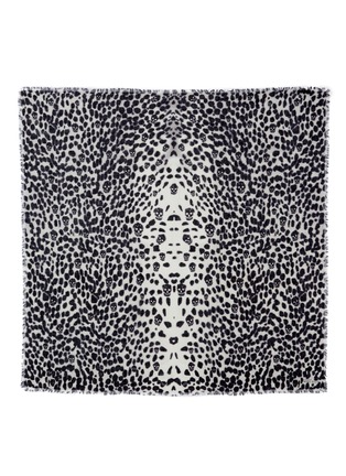 Detail View - Click To Enlarge - ALEXANDER MCQUEEN - Leopard and skull print scarf