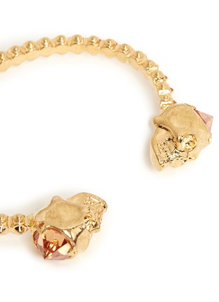 Detail View - Click To Enlarge - ALEXANDER MCQUEEN - Crystal crown twin skull cuff