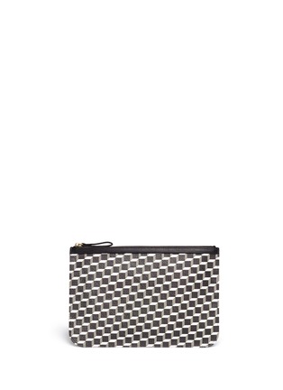 Main View - Click To Enlarge - PIERRE HARDY - Leather trim large cube pattern zip pouch