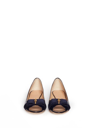 Figure View - Click To Enlarge - TORY BURCH - 'Trudy' patent leather open toe flats