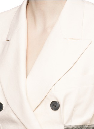 Detail View - Click To Enlarge - DRIES VAN NOTEN - 'Baden' tassel macramé double breasted coat