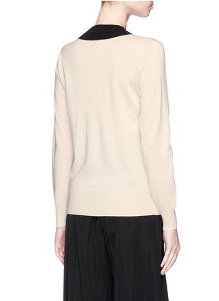 Back View - Click To Enlarge - DRIES VAN NOTEN - 'Nanique' colourblock Merino wool sweater
