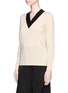 Front View - Click To Enlarge - DRIES VAN NOTEN - 'Nanique' colourblock Merino wool sweater