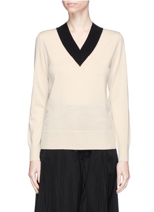 Main View - Click To Enlarge - DRIES VAN NOTEN - 'Nanique' colourblock Merino wool sweater