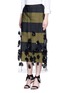 Front View - Click To Enlarge - DRIES VAN NOTEN - 'Schiller' paillette pompom tulle overlay stripe taffeta skirt