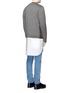 Back View - Click To Enlarge - 73088 - Shirt hem wool blend cardigan