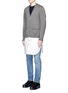Front View - Click To Enlarge - 73088 - Shirt hem wool blend cardigan