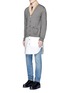 Figure View - Click To Enlarge - 73088 - Shirt hem wool blend cardigan