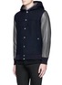 Front View - Click To Enlarge - 73088 - Side zip puffer back jacket