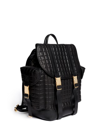 Front View - Click To Enlarge - NEIL BARRETT - 'Port Louis' quilted leather backpack
