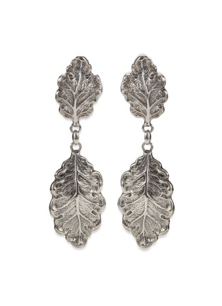 Main View - Click To Enlarge - BUCCELLATI - Silver small leaf drop earrings