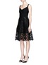 Front View - Click To Enlarge - OSCAR DE LA RENTA - Baroque guipure lace skirt overlay corset dress