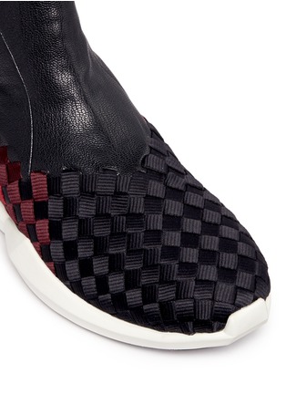 Detail View - Click To Enlarge - ASH - 'Quake' leather cuff woven ombré sneakers
