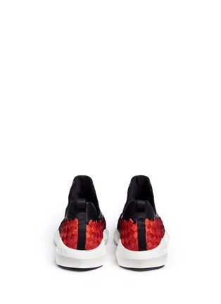 Back View - Click To Enlarge - ASH - 'Quake' leather cuff woven ombré sneakers