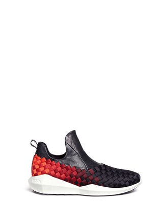 Main View - Click To Enlarge - ASH - 'Quake' leather cuff woven ombré sneakers