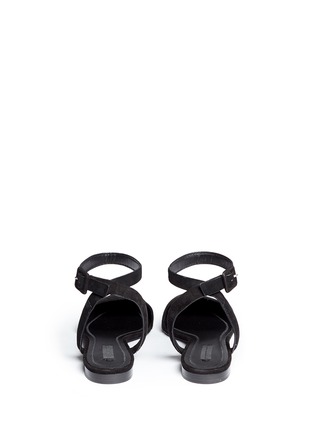 Back View - Click To Enlarge - ALEXANDER WANG - 'Lauren' ankle strap suede flats