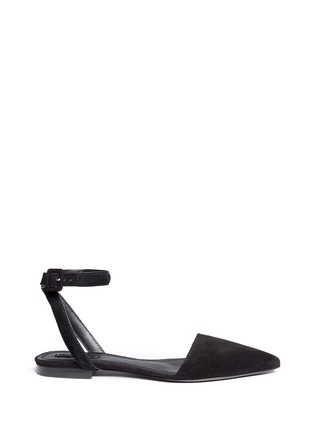 Main View - Click To Enlarge - ALEXANDER WANG - 'Lauren' ankle strap suede flats