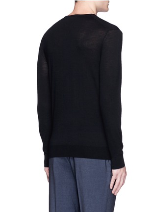 Back View - Click To Enlarge - THREADSMITH - 'Newman' V-neck ultrafine Merino wool sweater