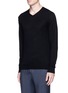 Front View - Click To Enlarge - THREADSMITH - 'Newman' V-neck ultrafine Merino wool sweater