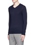 Front View - Click To Enlarge - THREADSMITH - 'Newman' V-neck ultrafine Merino wool sweater