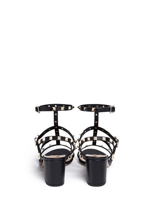 Back View - Click To Enlarge - VALENTINO GARAVANI - 'Rockstud' caged leather sandals
