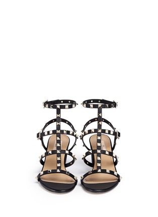 Front View - Click To Enlarge - VALENTINO GARAVANI - 'Rockstud' caged leather sandals