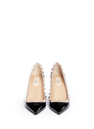 Front View - Click To Enlarge - VALENTINO GARAVANI - 'Rockstud' patent leather pumps