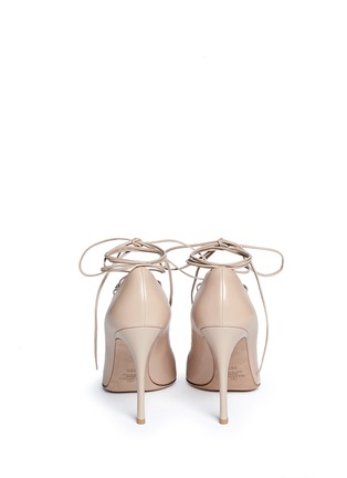 Back View - Click To Enlarge - VALENTINO GARAVANI - 'Rockstud' caged lace-up leather pumps