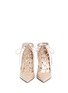 Front View - Click To Enlarge - VALENTINO GARAVANI - 'Rockstud' caged lace-up leather pumps
