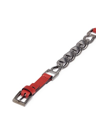 Detail View - Click To Enlarge - VALENTINO GARAVANI - 'Rockstud' chain leather bracelet