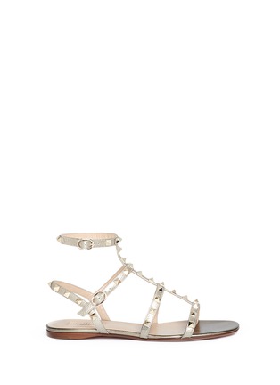 Main View - Click To Enlarge - VALENTINO GARAVANI - 'Rockstud' caged leather sandals