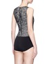 Back View - Click To Enlarge - ALICE & OLIVIA - 'Zooey' floral guipure lace bodysuit