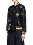 Front View - Click To Enlarge - VALENTINO GARAVANI - Cosmos embroidered wool bomber jacket