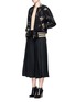 Figure View - Click To Enlarge - VALENTINO GARAVANI - Cosmos embroidered wool bomber jacket