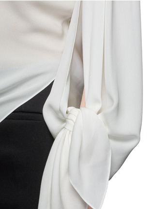 Detail View - Click To Enlarge - BALENCIAGA - Drape split sleeve silk top