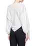 Back View - Click To Enlarge - BALENCIAGA - Drape split sleeve silk top